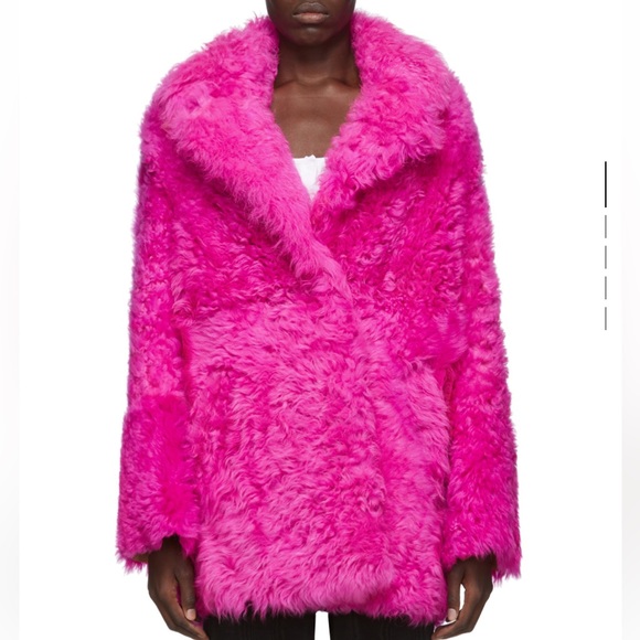 Off-White Pink Fur Kalgan Coat (new with tags). Size 38 - Picture 2 of 6